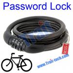 4-digit Combination Bike Lock Bicycle Cable Lock, Bike Steel Cable Lock T-TOOL-2074