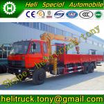 DFAC 6X4 diesel red flatheaded Cargo Truck with Crane (Emission: Euro 2, Euro 3, Euro 4; Crane: 8 tons,10 tons; Color: Optional) HLQ5250JSQ