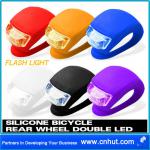 New Silicone Bike Bicycle Rear Wheel Double LED Flash Light C1939