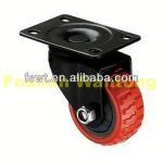 Red Polyurethane Industrial Rotating nice wheels With Black Frame 029 series