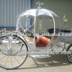 Romantic White four wheels steel Cinderella pumpkin horse carriage for wededing