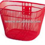 With 2.5mm thickness bracket Red Customized Front Steel Bicycle Basket FC-BBK-05